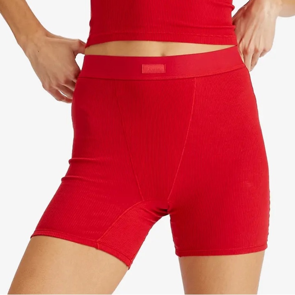 SKIMS Boxers in red color cranberry